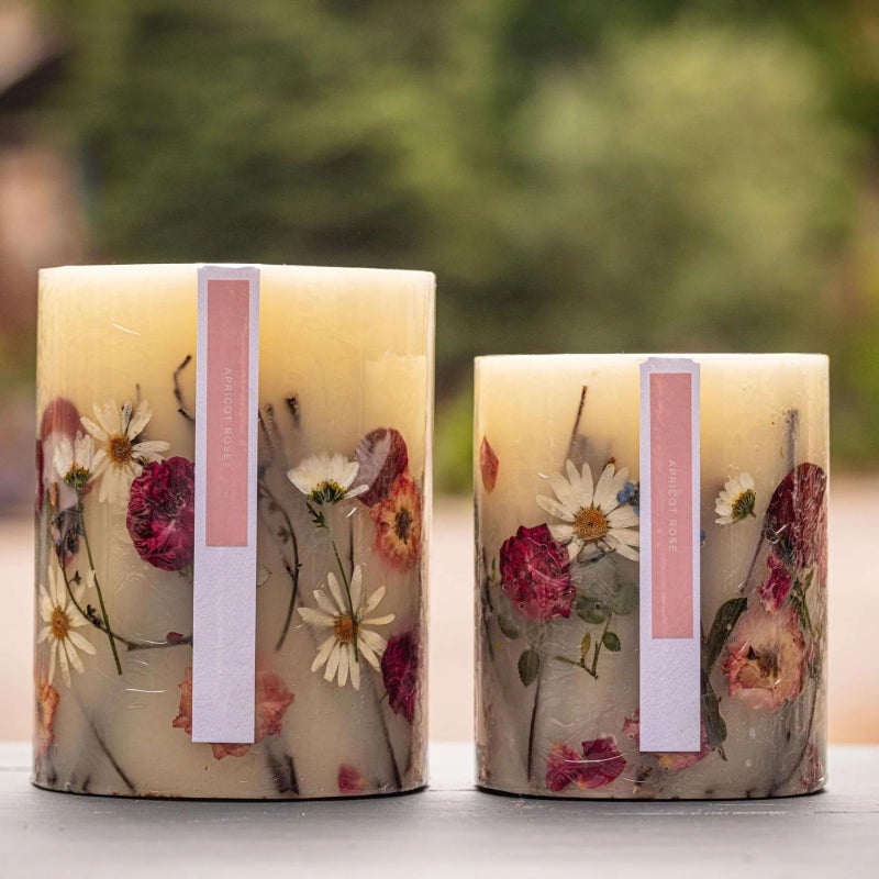 Rosy Rings Apricot Rose Round Botanical Candle - Aromatherapy Candles, Long Lasting Candles, Home Decor Candles (Medium) - Image 3